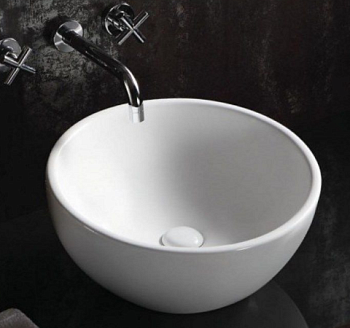 Фигурный умывальник MELANA 800-T4545 круглый белый